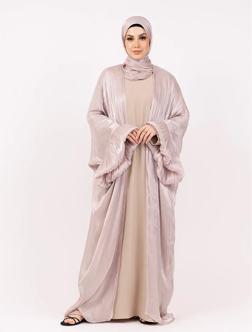 Pink Open Organza Kaftan Set